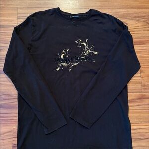 Karl Lagerfeld Men’s Long Sleeve Black Tee Wishful Thinking Sz Xl